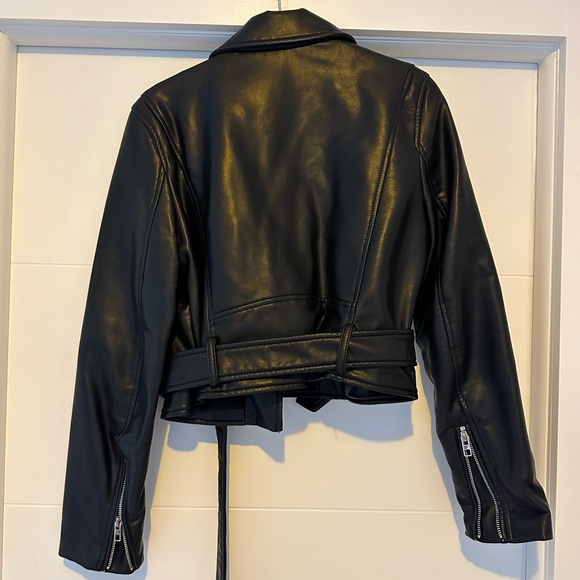 Zara Black Leather Jacket - Picture 4 of 5